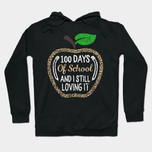 100 Days Of School Virtual Teacher Distance Learning Leopard Hoodie